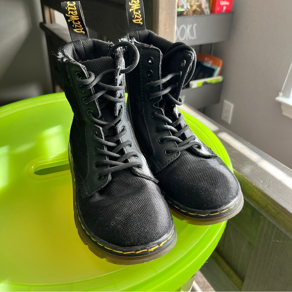 Black Dr. Martens Lace-Up Boots Sz 1 US